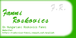 fanni roskovics business card